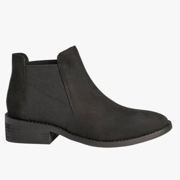 Eileen Fisher Roy Tumbled Nubuck Leather Bootie Black Size 7.5 NWT - Picture 1 of 13